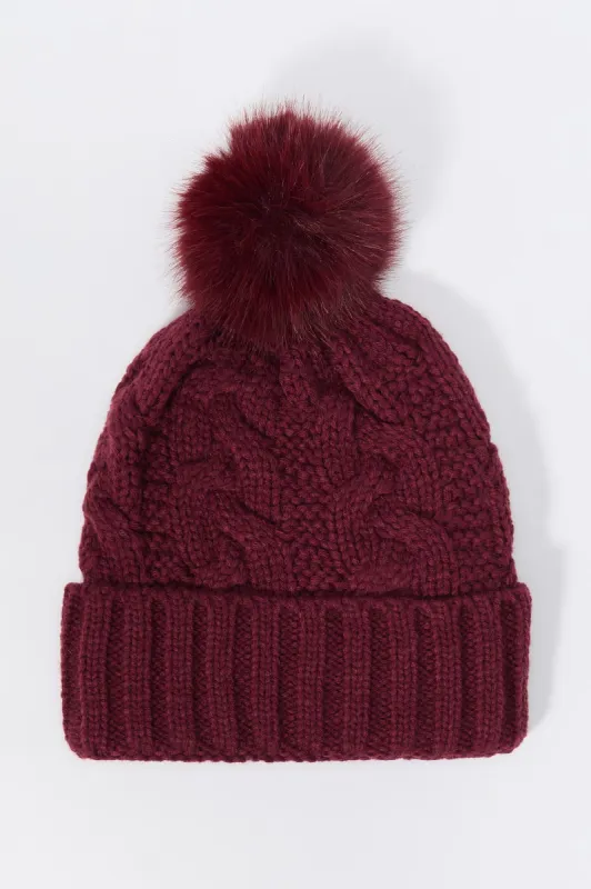 Tuque en tricot torsadé avec pompon sold by Urban Planet