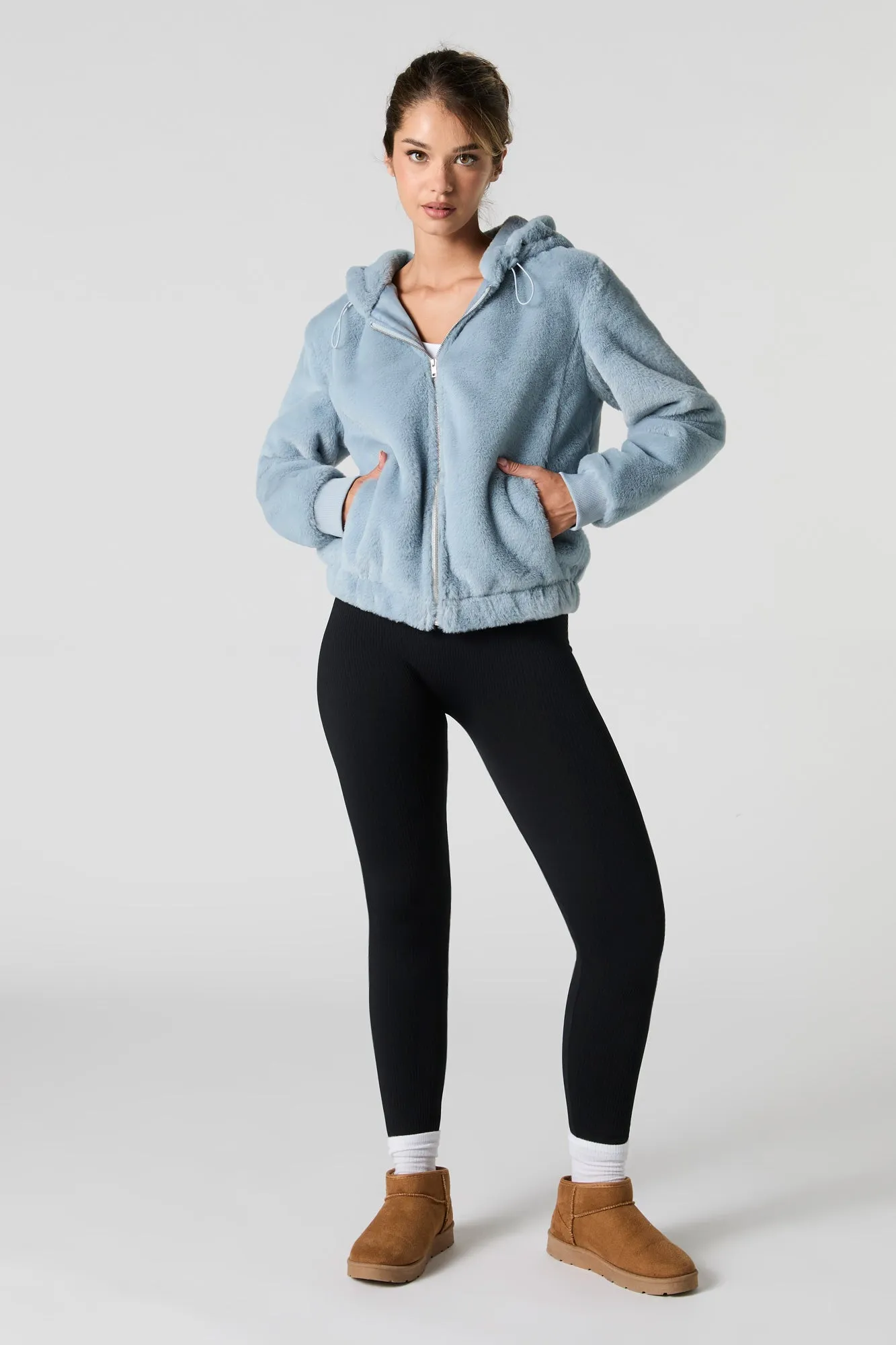 Faux Fur Zip-Up Jacket sold by Urban Planet product image thumbnail 3