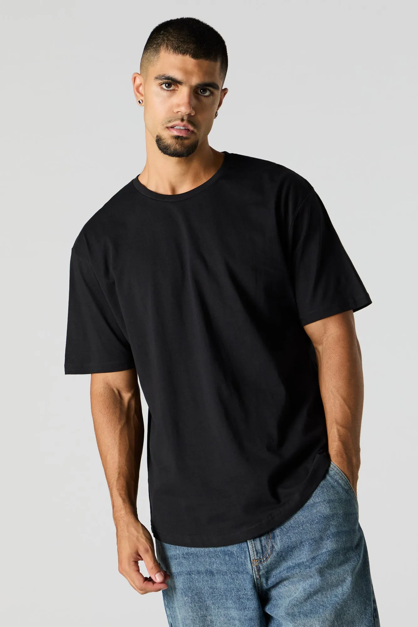 Curved Hem T-Shirt sold by Urban Planet product image thumbnail 4