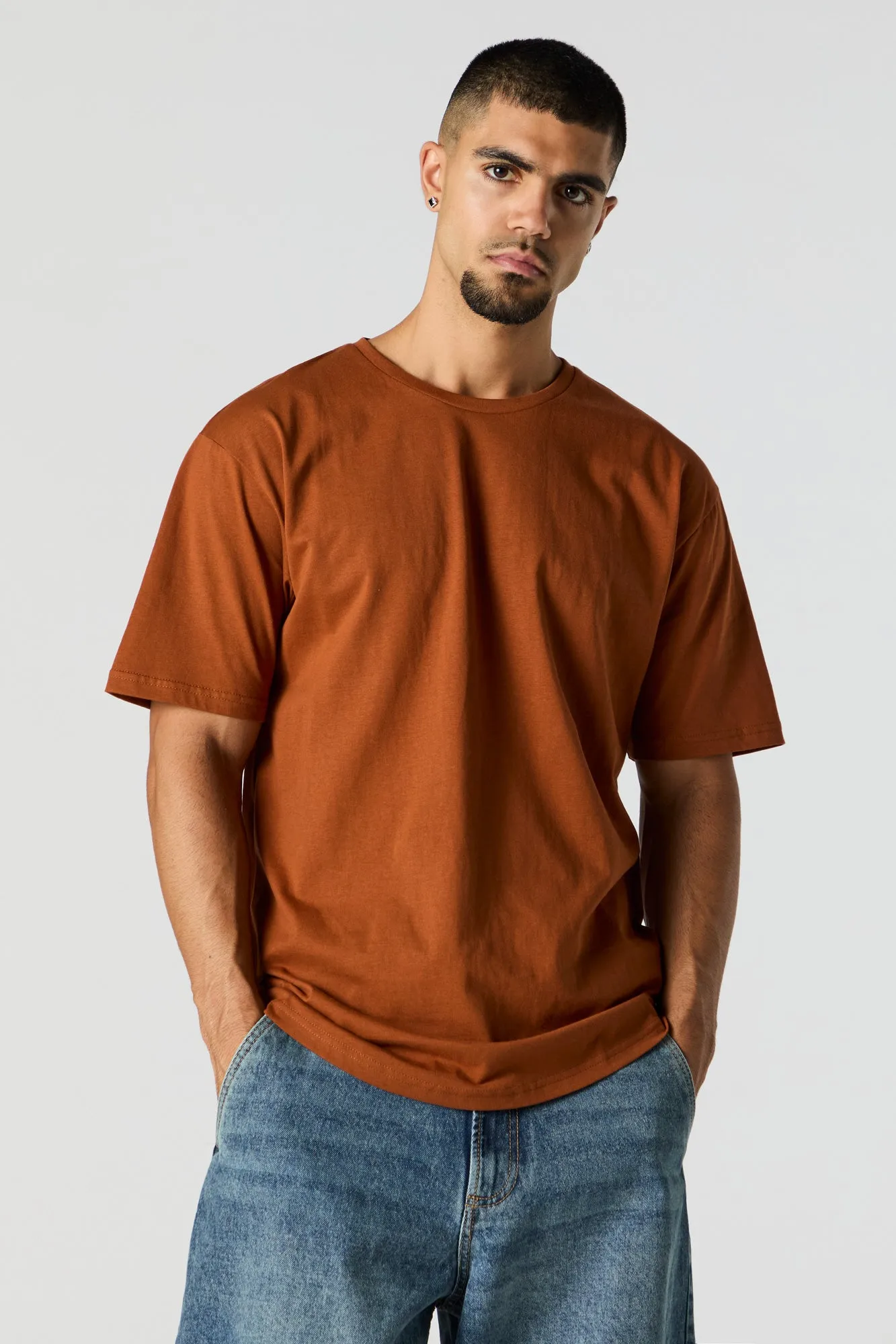 Curved Hem T-Shirt sold by Urban Planet