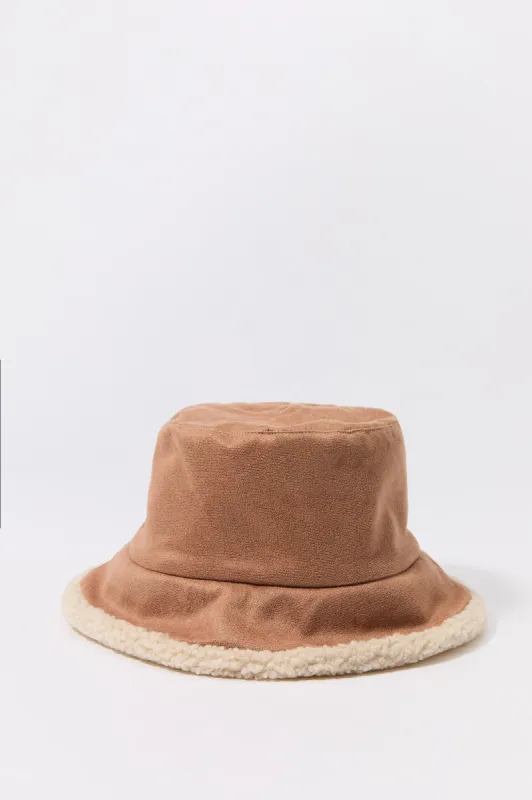 Sherpa & Suede Bucket Hat sold by Urban Planet