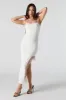Robe midi asymétrique avec franges et pierres du Rhin sold by Urban Planet