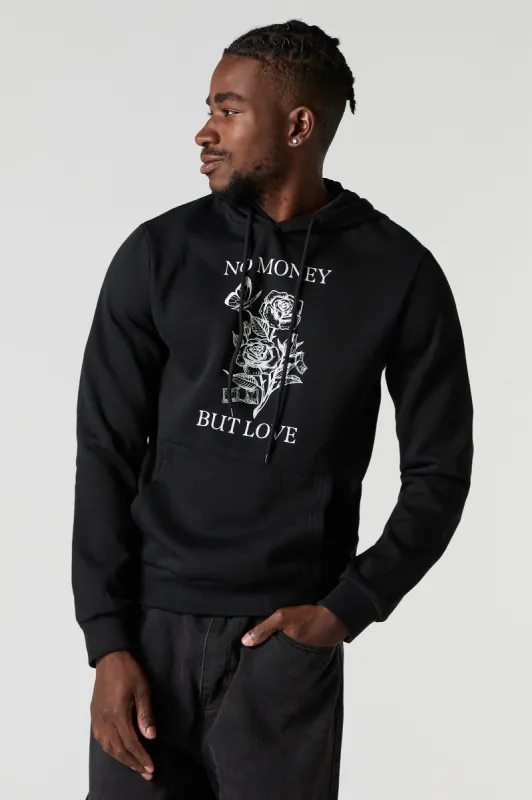 No Money But Love Graphic Fleece Hoodie sold by Urban Planet