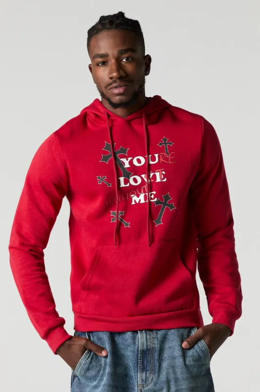Lost Without Me Graphic Fleece Hoodie sold by Urban Planet