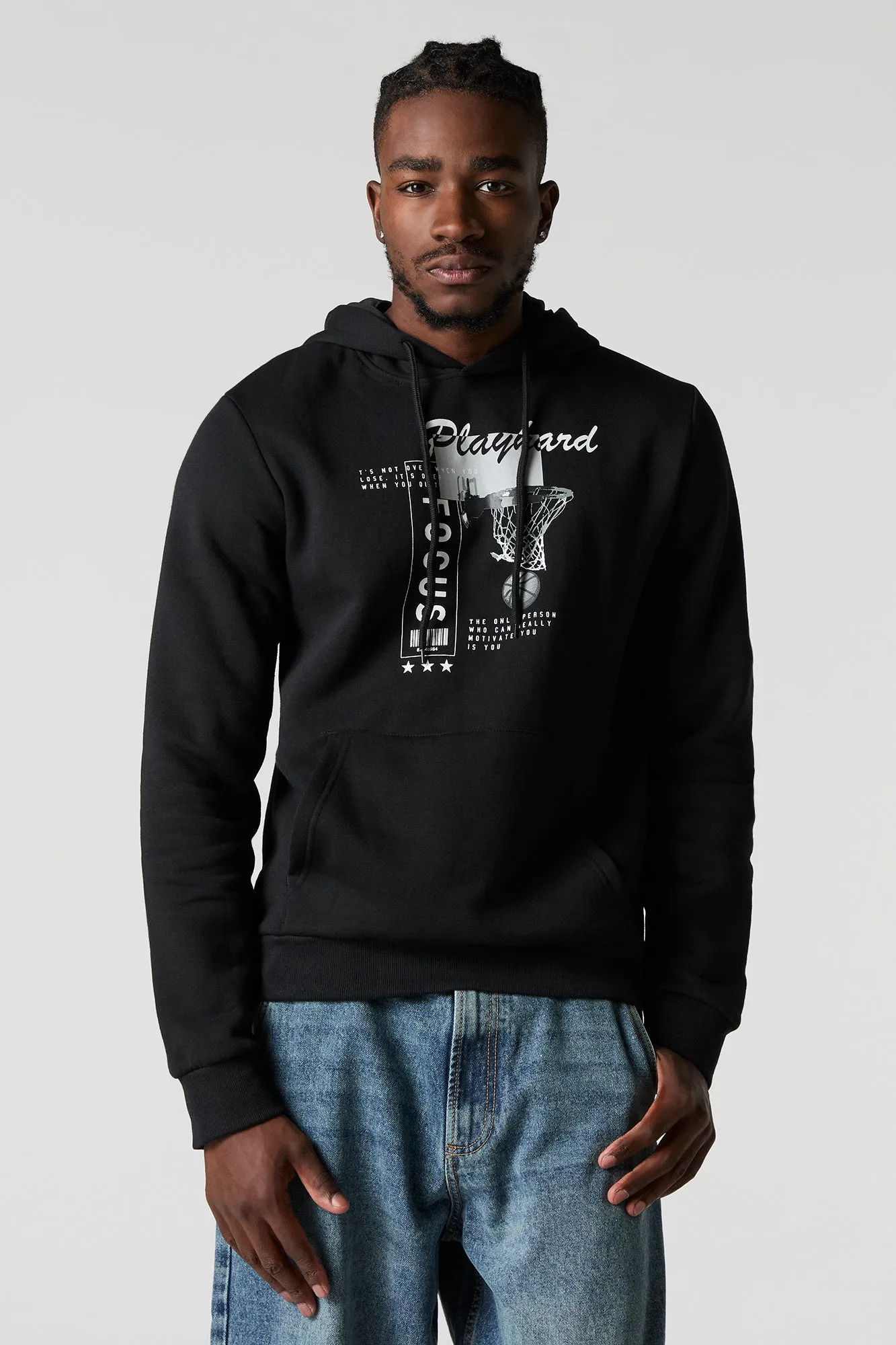 Play Hard Graphic Fleece Hoodie sold by Urban Planet