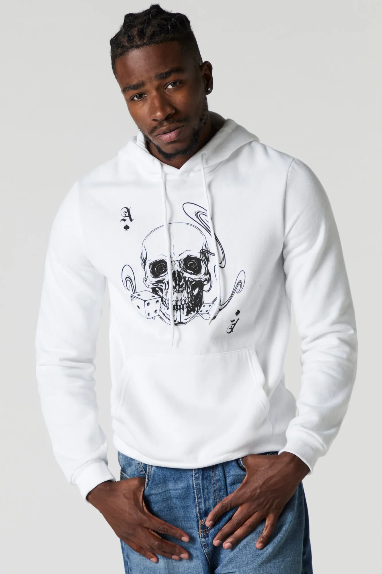 Ace Skull Graphic Fleece Hoodie sold by Urban Planet