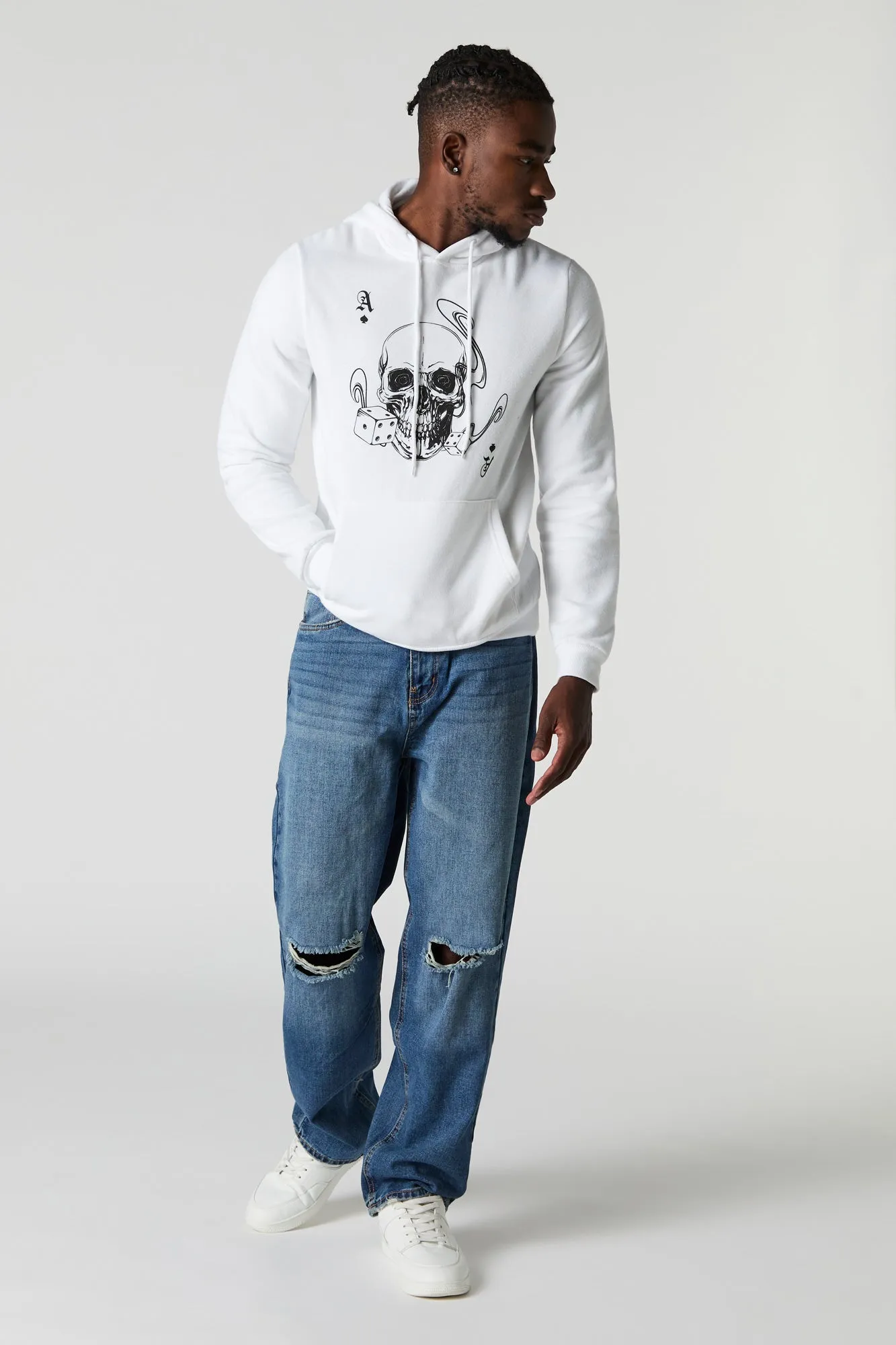 Ace Skull Graphic Fleece Hoodie sold by Urban Planet product image thumbnail 3
