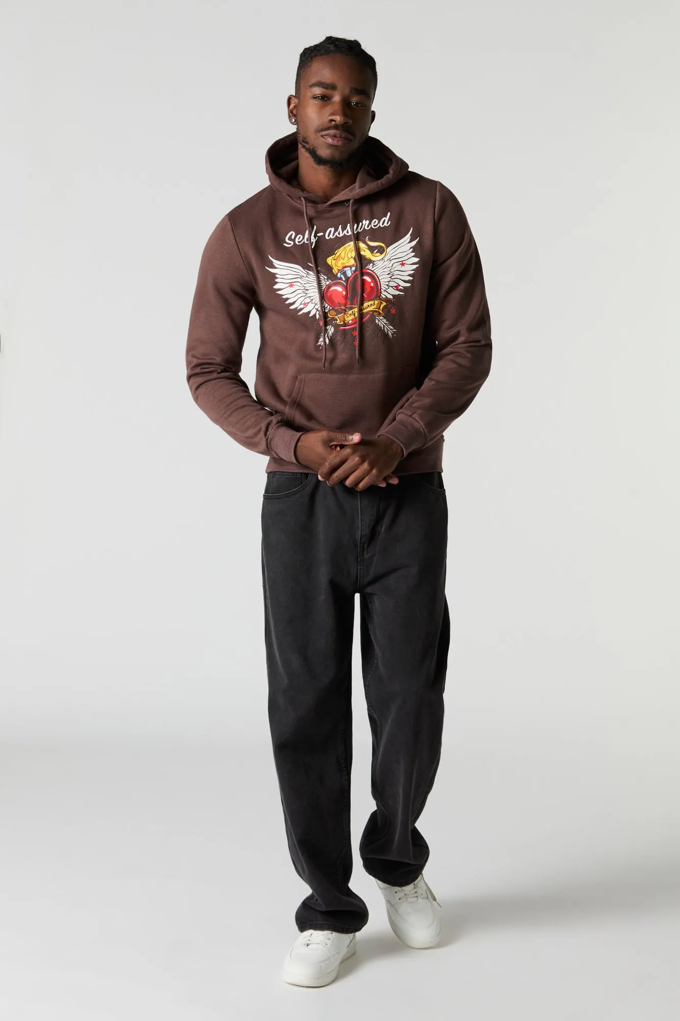 Self Assured Graphic Fleece Hoodie sold by Urban Planet product image thumbnail 3