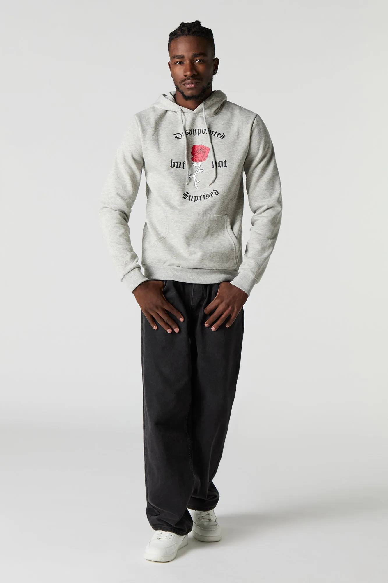 Haut à capuchon en molleton à imprimé Disappointed Not Surprised sold by Urban Planet product image thumbnail 3