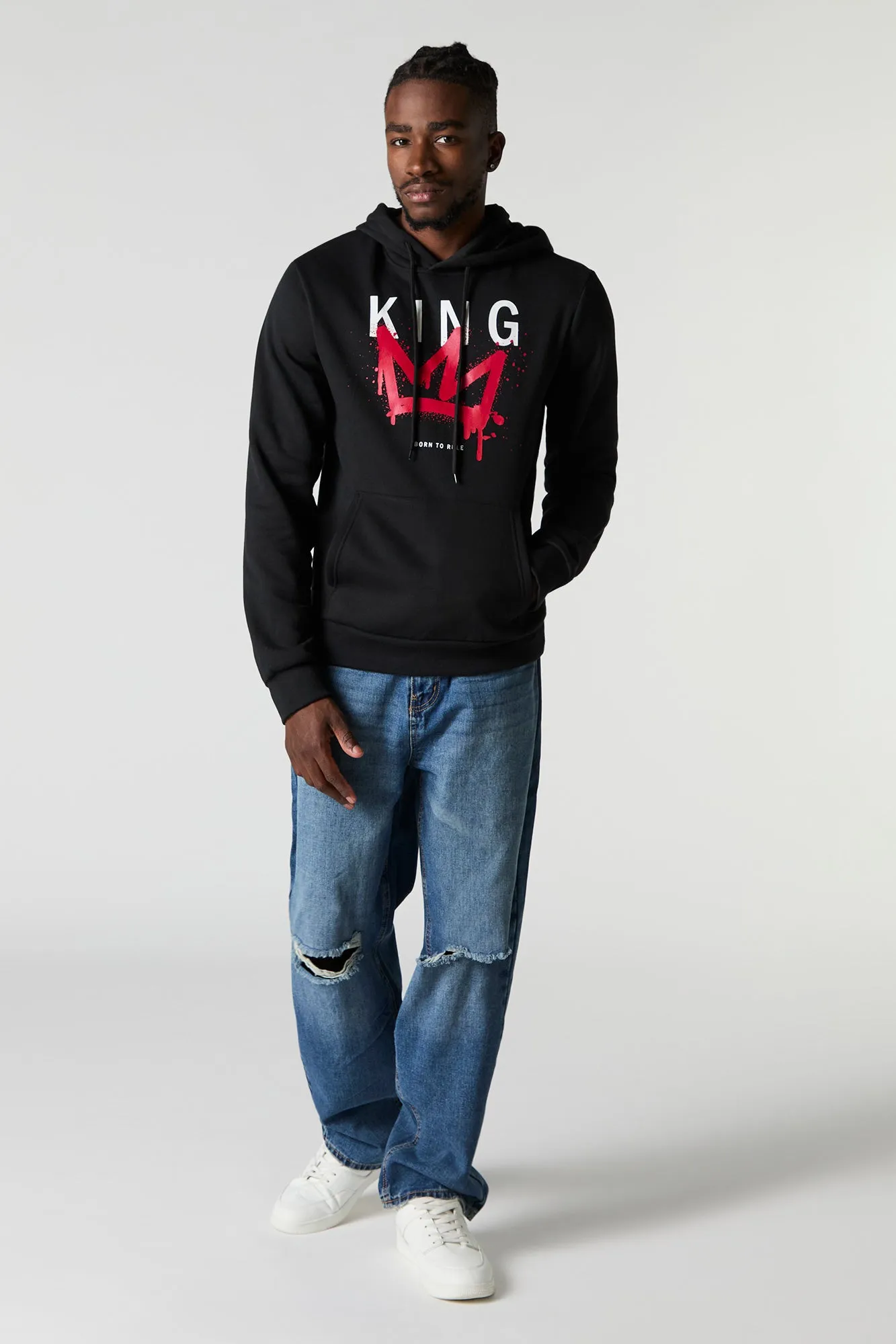 Haut à capuchon en molleton à imprimé King sold by Urban Planet product image thumbnail 3