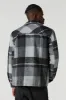 Sherpa Lined Plaid Flannel Shacket sold by Urban Planet