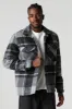 Sherpa Lined Plaid Flannel Shacket sold by Urban Planet