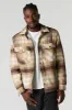 Sherpa Lined Plaid Flannel Shacket sold by Urban Planet