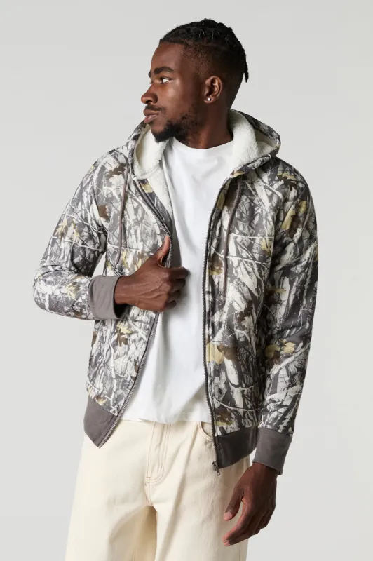 Sherpa Lined Zip-Up Fleece Hoodie sold by Urban Planet