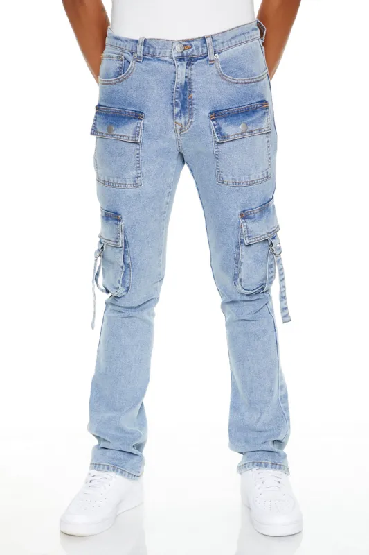 Jean cargo utilitaire à jambe évasée sold by Urban Planet