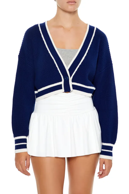 Contrast Knit Cropped Cardigan sold by Urban Planet