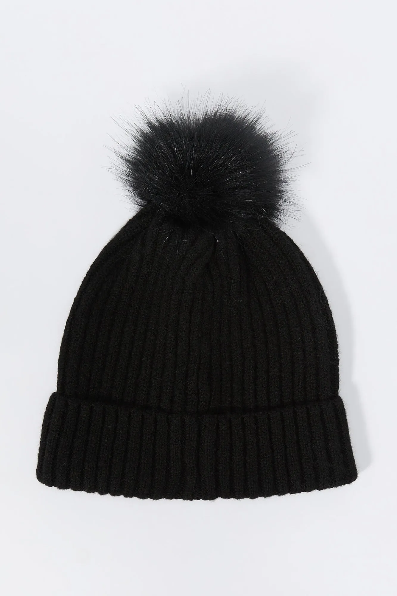 Ribbed Knit Beanie with Pom Pom sold by Urban Planet
