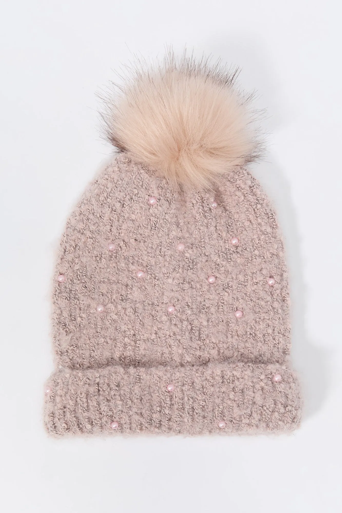 Pearl Knit Beanie with Pom Pom sold by Urban Planet