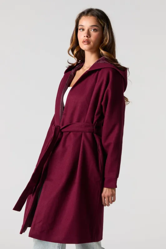 Open Front Belted Longline Jacket sold by Urban Planet