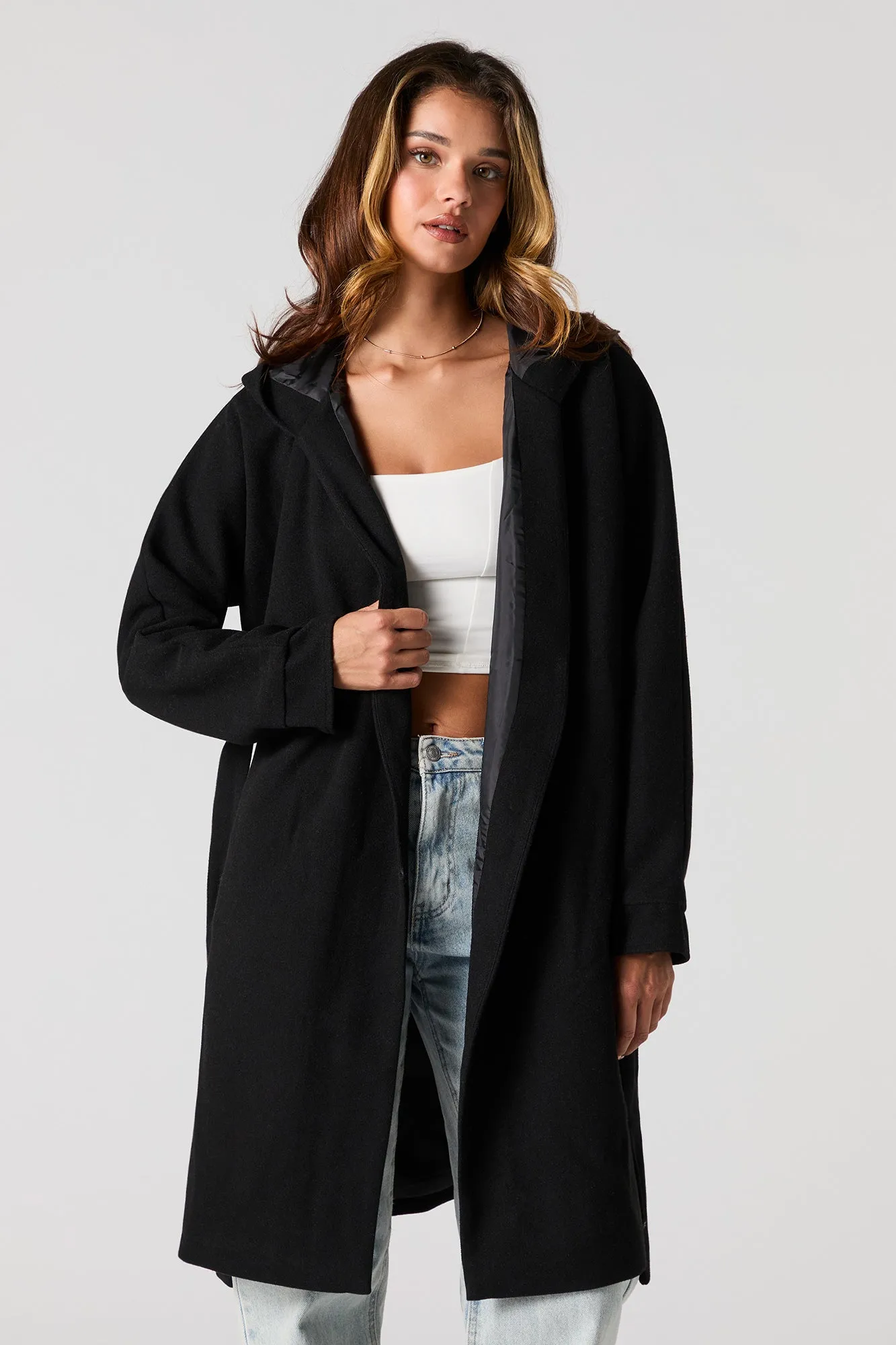 Blouson ouvert long avec ceinture sold by Urban Planet product image thumbnail 4