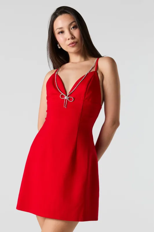 Rhinestone Bow Bustier Mini Dress sold by Urban Planet