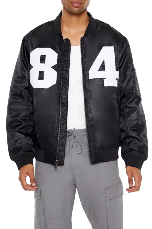 Blouson aviateur avec empiècement 84 en chenille sold by Urban Planet