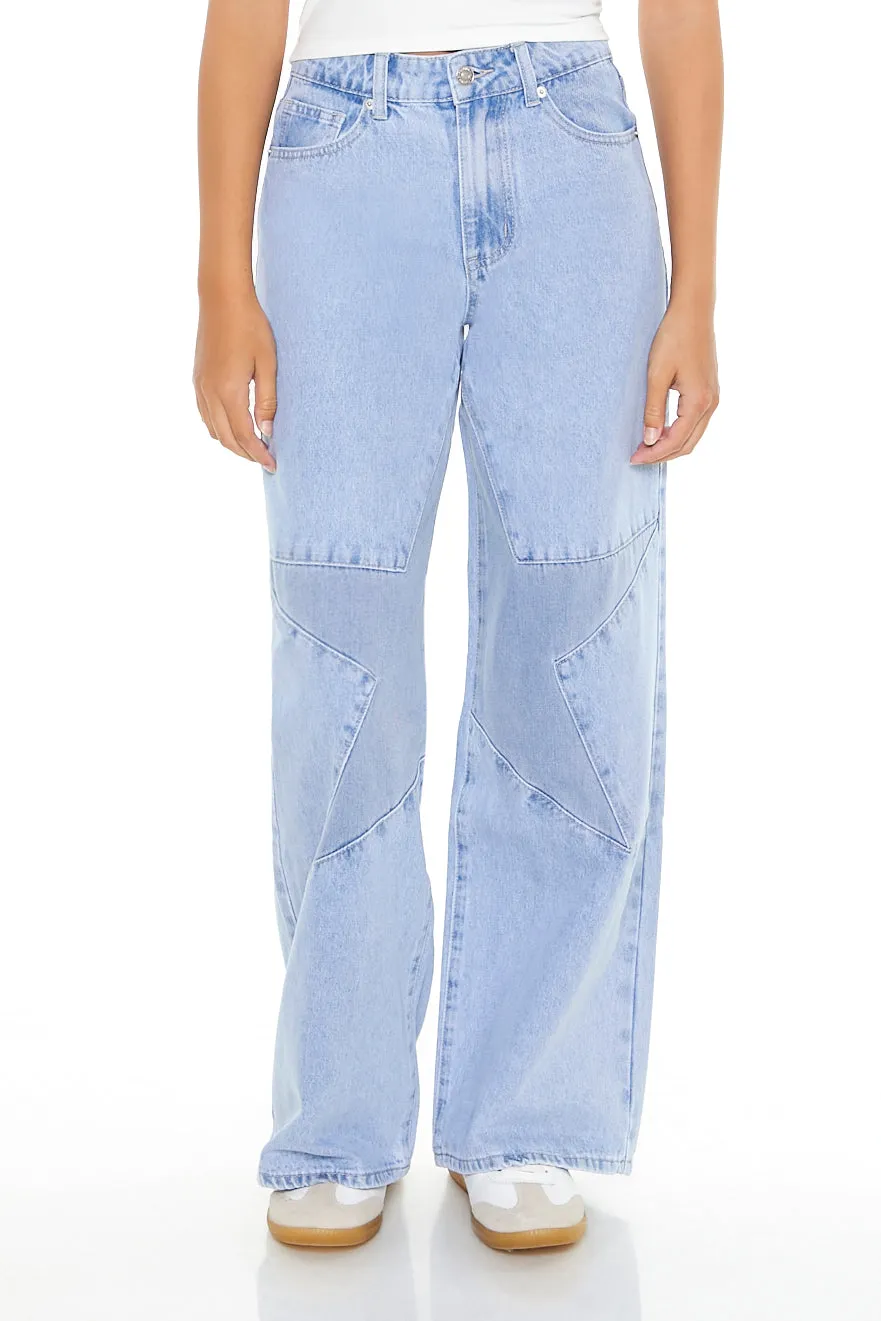 High Rise Star Patchwork Straight Leg Jean sold by Urban Planet product image thumbnail 2