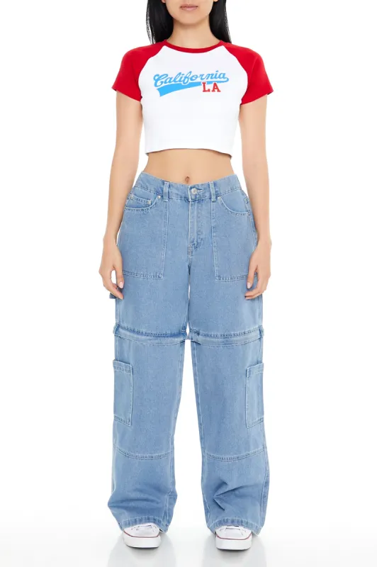 Jean mi-taille à jambe larhe sold by Urban Planet