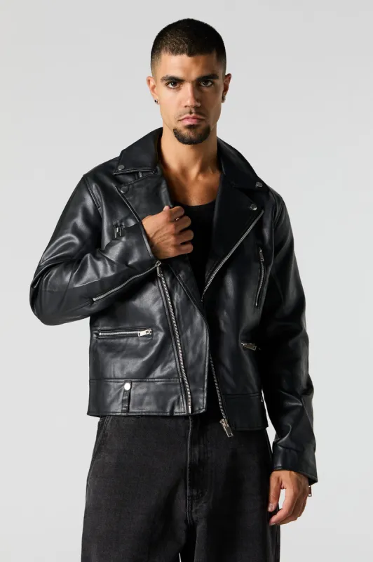Faux Leather Biker Jacket sold by Urban Planet