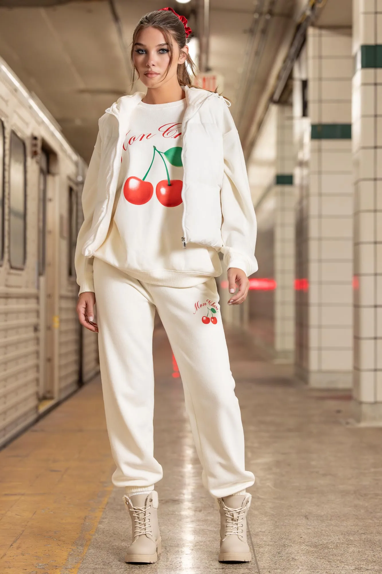 Cutesy Graphic Fleece Jogger sold by Urban Planet