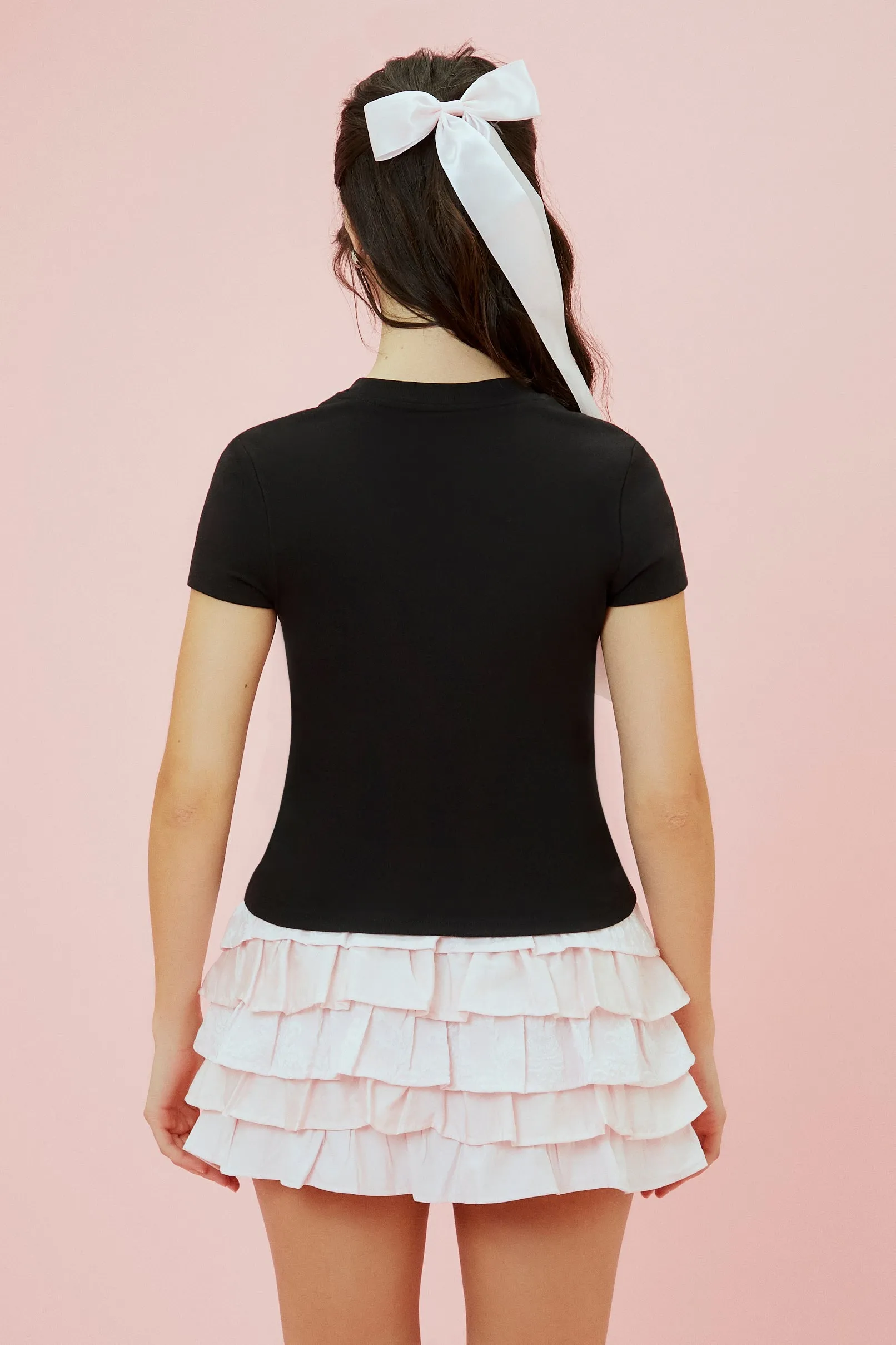 T-shirt ultracourt à imprimé Hello Kitty avec pierres du Rhin sold by Urban Planet product image thumbnail 3