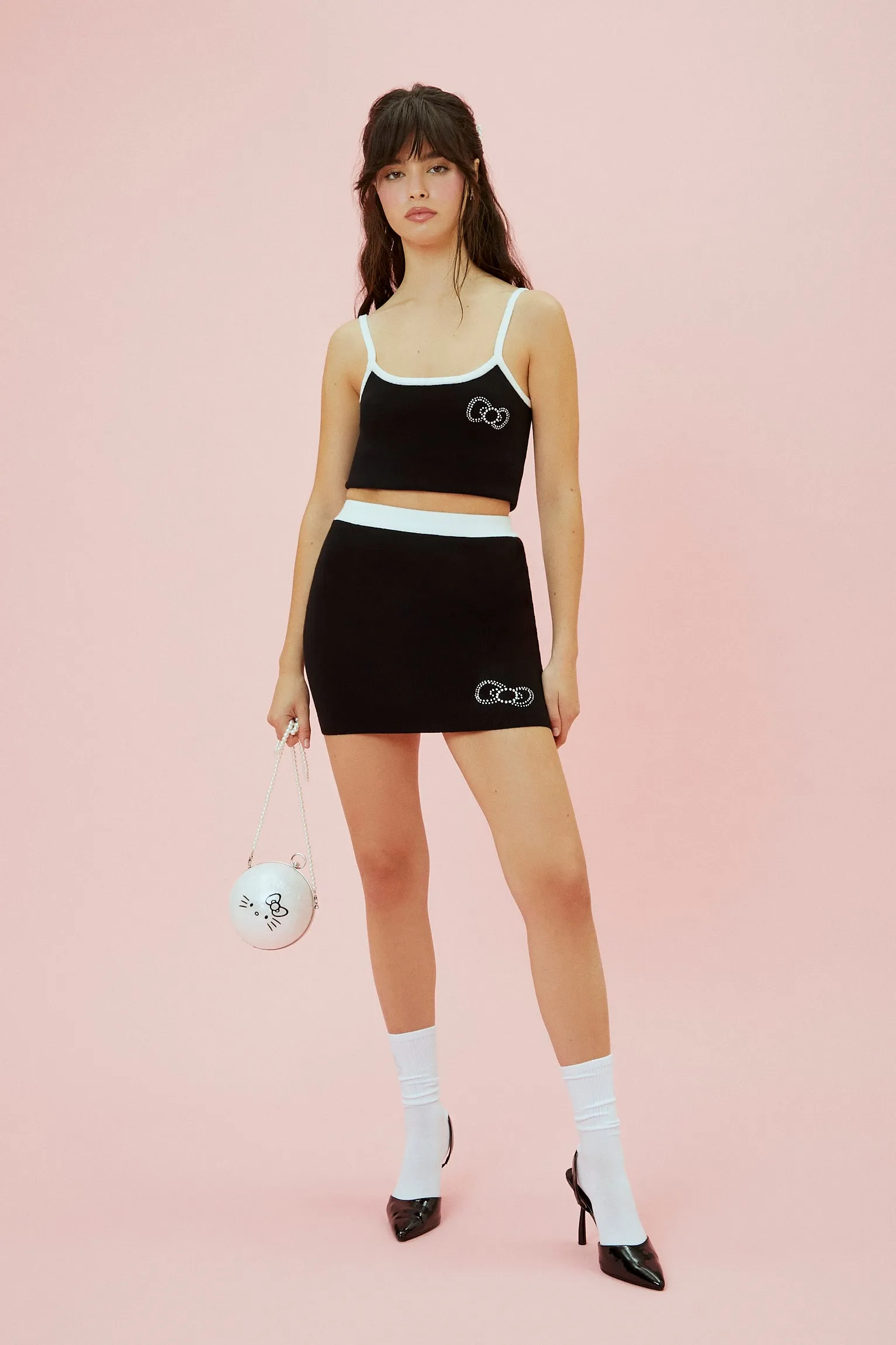 Camisole en tricot à imprimé Hello Kitty avec pierres du Rhin sold by Urban Planet product image thumbnail 2