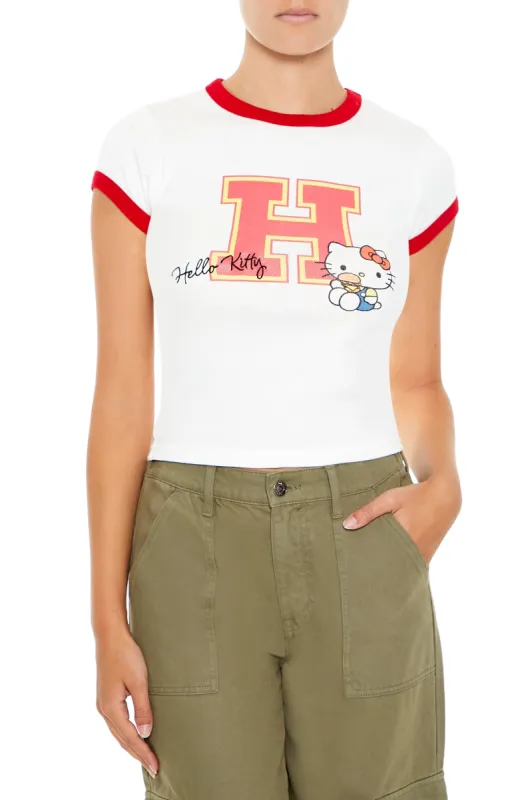 T-shirt ultracourt à liséré contrastant avec imprimé Hello Kitty sold by Urban Planet