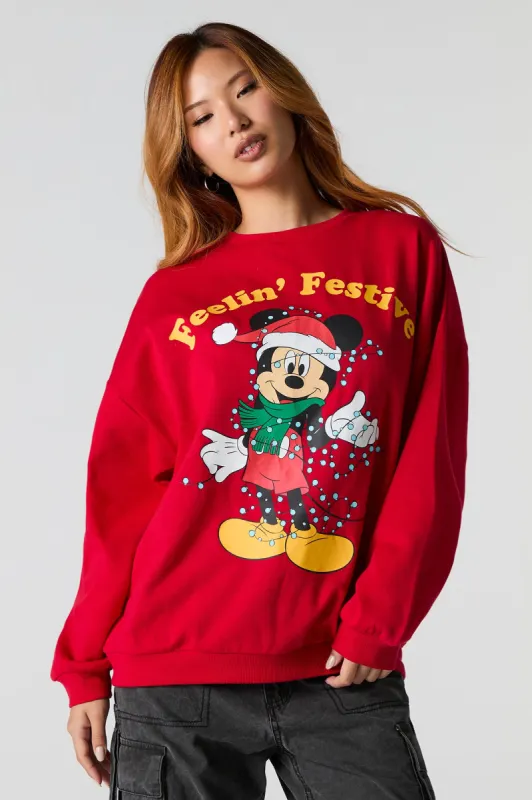 Chandail de Noël en molleton à imprimé Mickey Mouse sold by Urban Planet