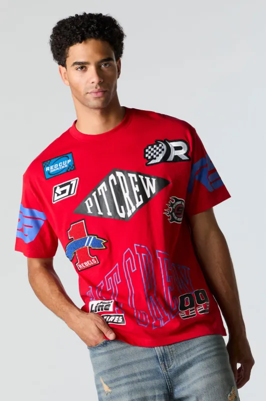 Racer Embroidered Graphic T-Shirt sold by Urban Planet