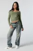 V-Neck Off Shoulder Sweater sold by Urban Planet