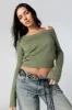 V-Neck Off Shoulder Sweater sold by Urban Planet