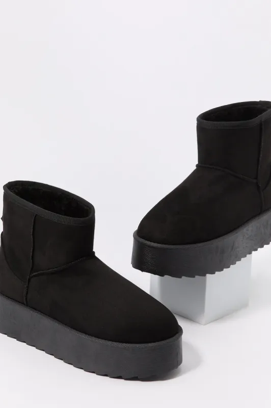 Platform Faux Fur Lined Booties sold by Urban Planet