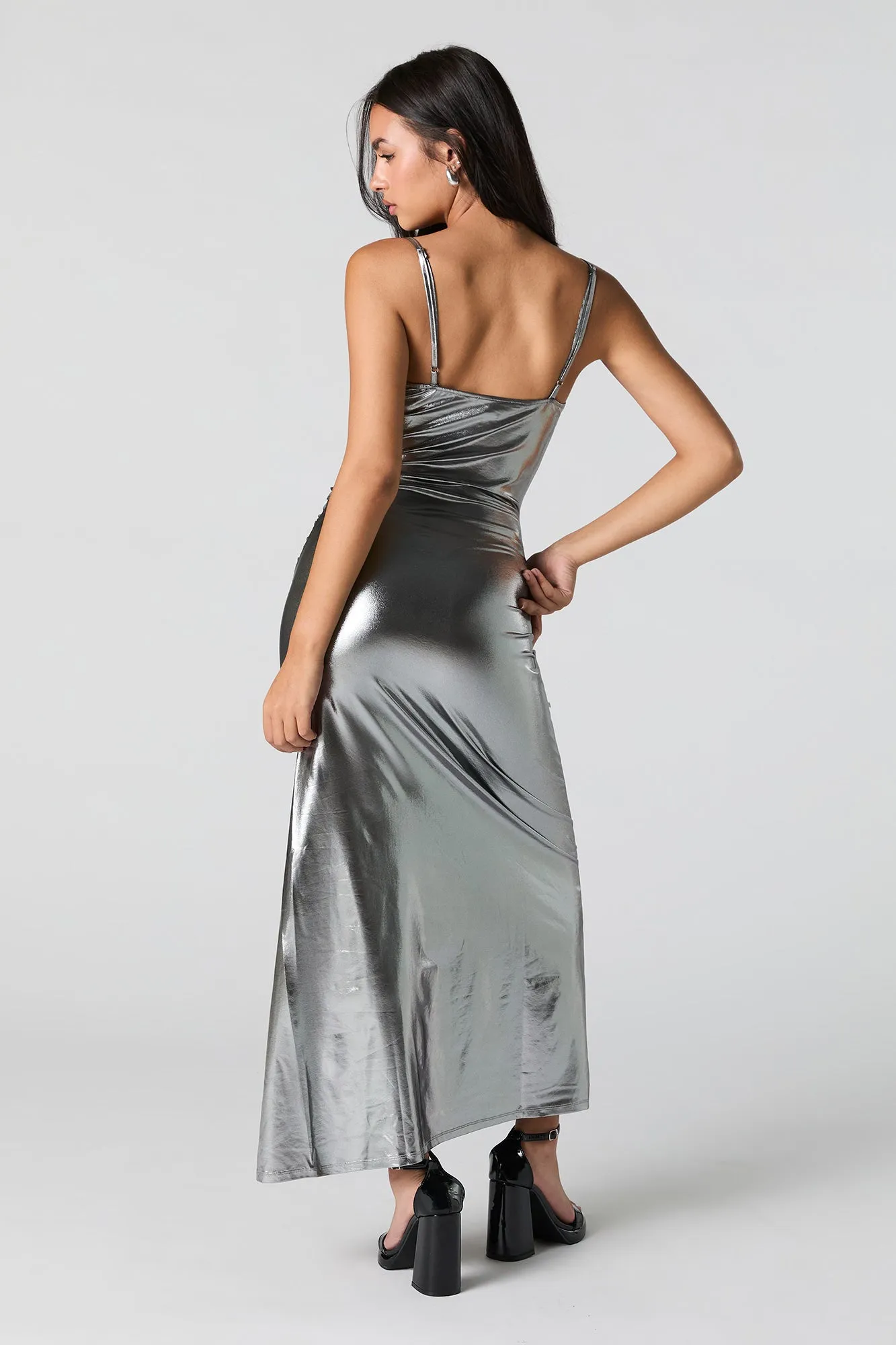 Metallic Slit Maxi Dress sold by Urban Planet product image thumbnail 3