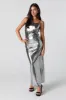 Metallic Slit Maxi Dress sold by Urban Planet