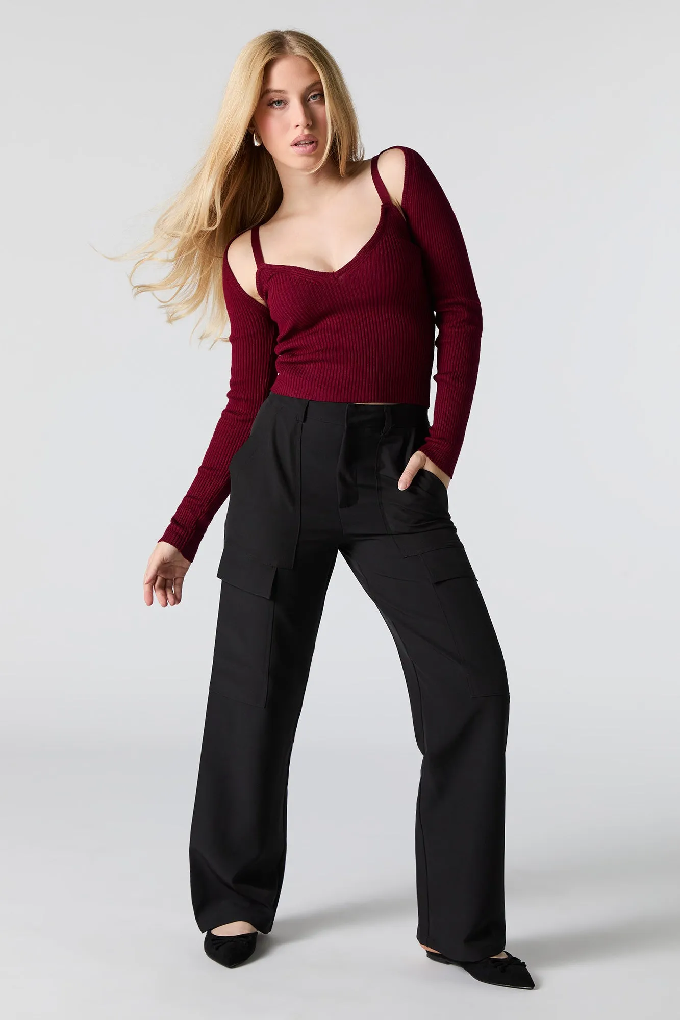 Ensemble avec débardeur et boléro en tricot côtelé sold by Urban Planet product image thumbnail 3