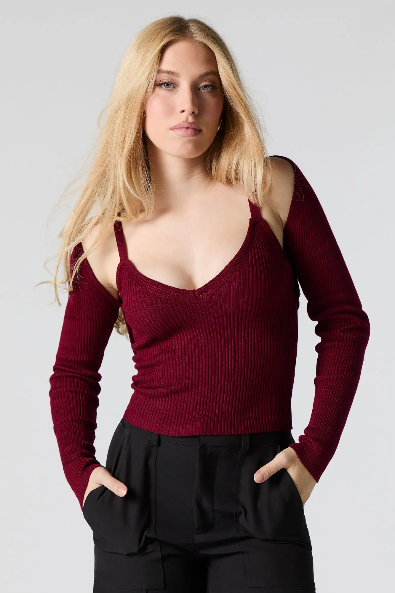 Ensemble avec débardeur et boléro en tricot côtelé sold by Urban Planet product image thumbnail 4