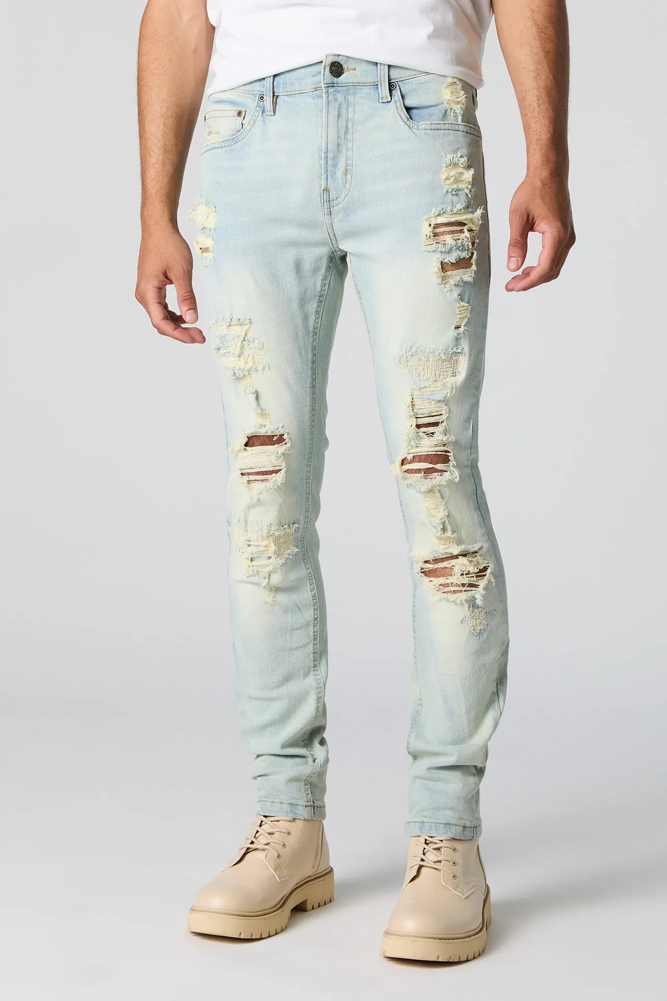Light Wash Distressed Skinny Jean sold by Urban Planet
