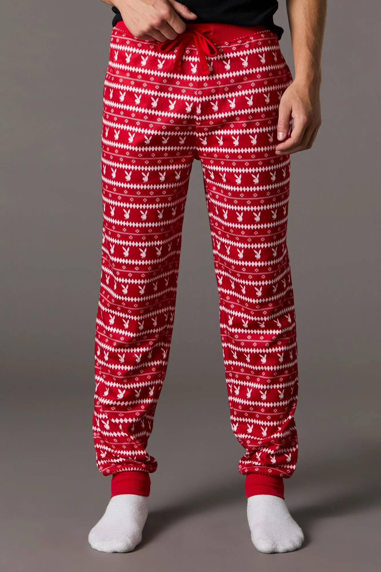 Playboy Print Christmas Pajama Jogger sold by Urban Planet product image thumbnail 5