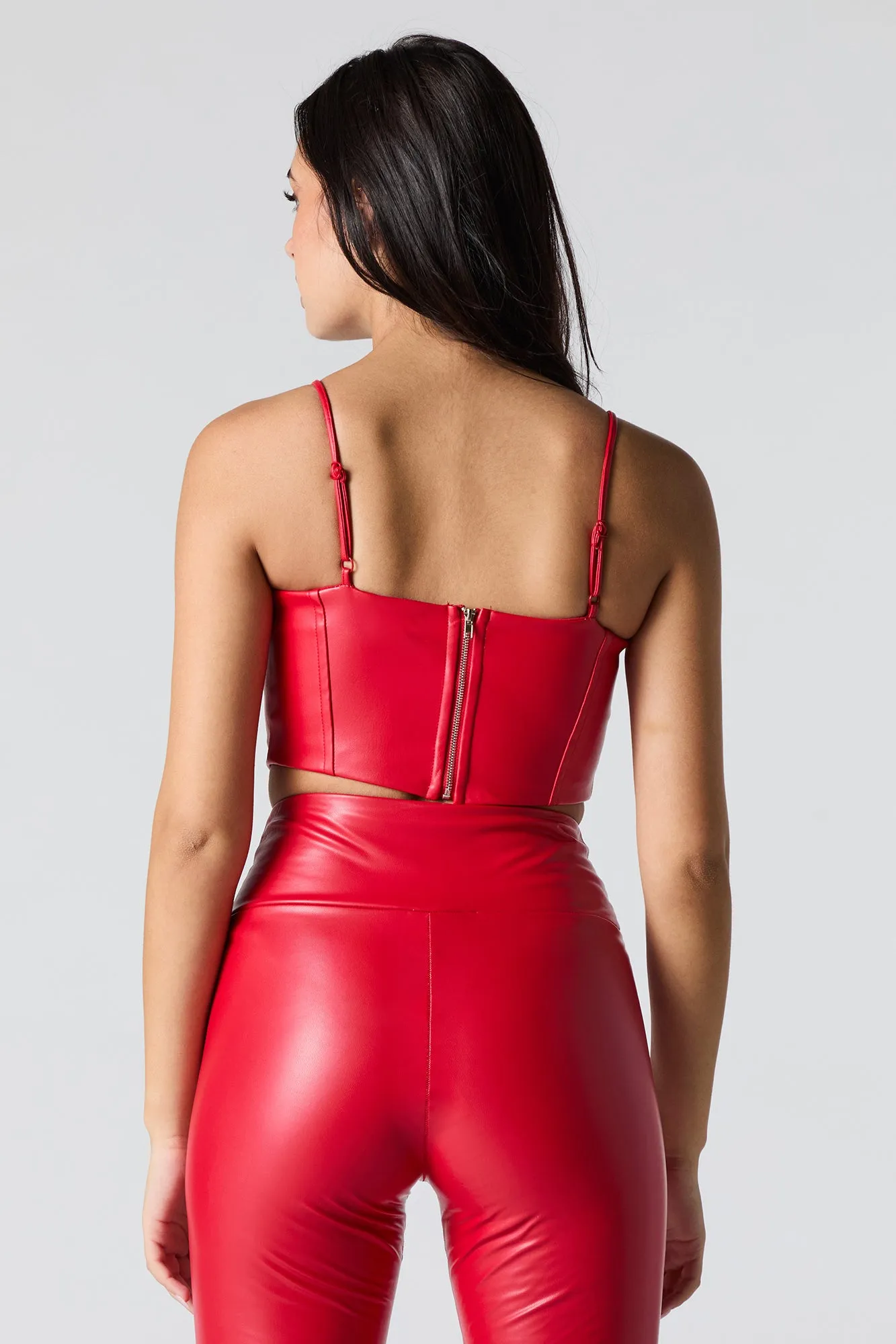 Faux Leather Cropped Corset Tank sold by Urban Planet product image thumbnail 2