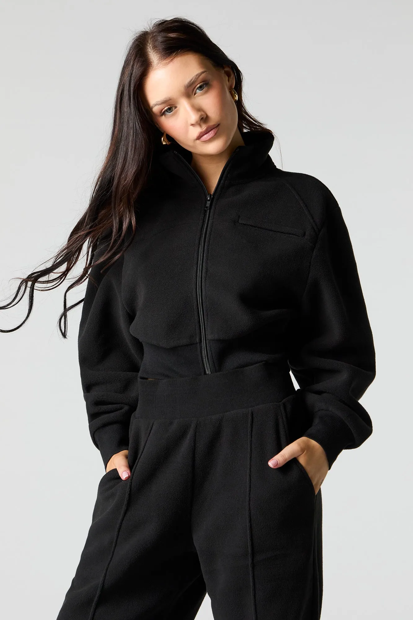 Active Polar Fleece Zip-Up Sweatshirt sold by Urban Planet product image thumbnail 5