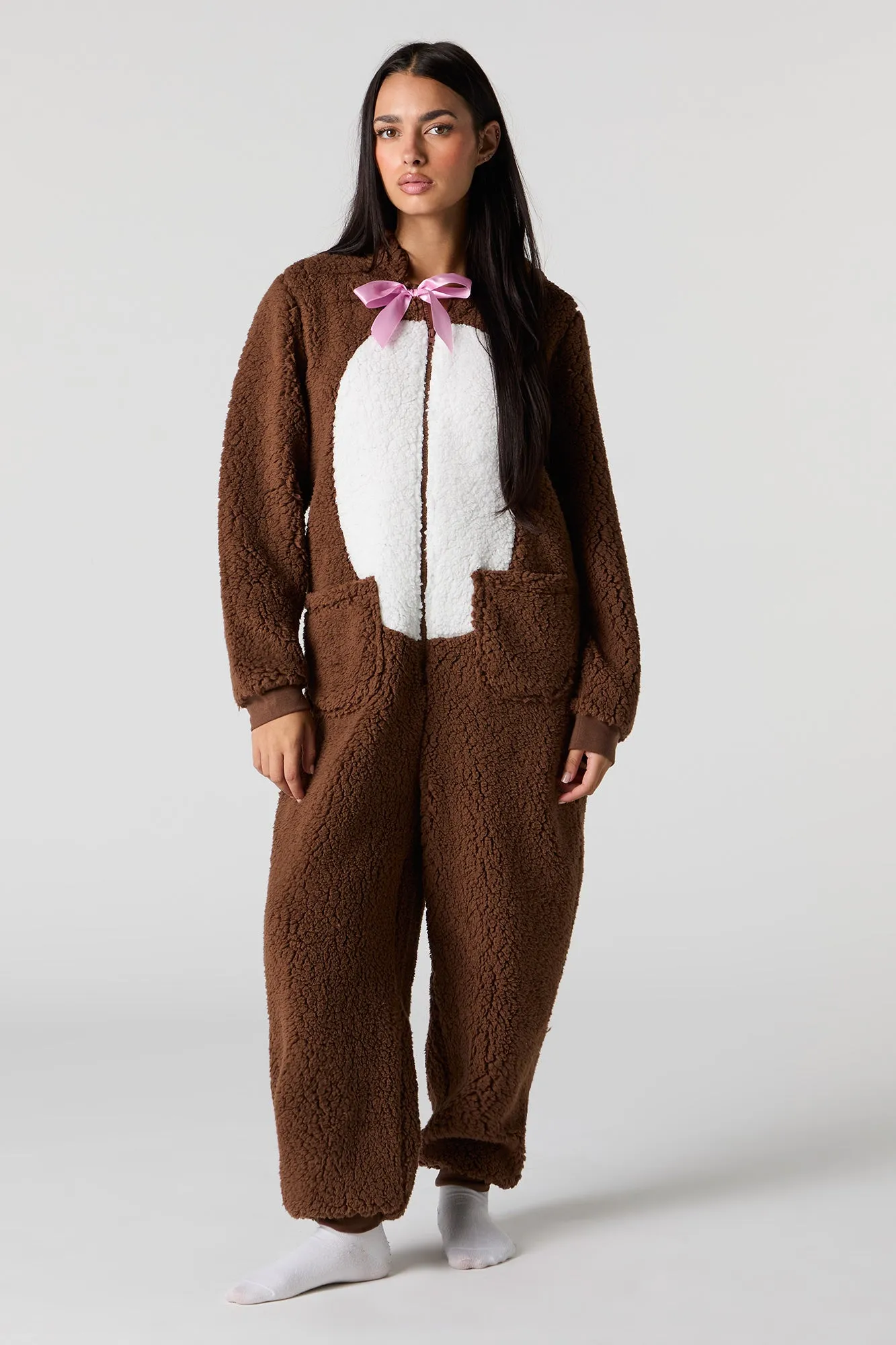 3D Teddy Bear Sherpa Onesie sold by Urban Planet