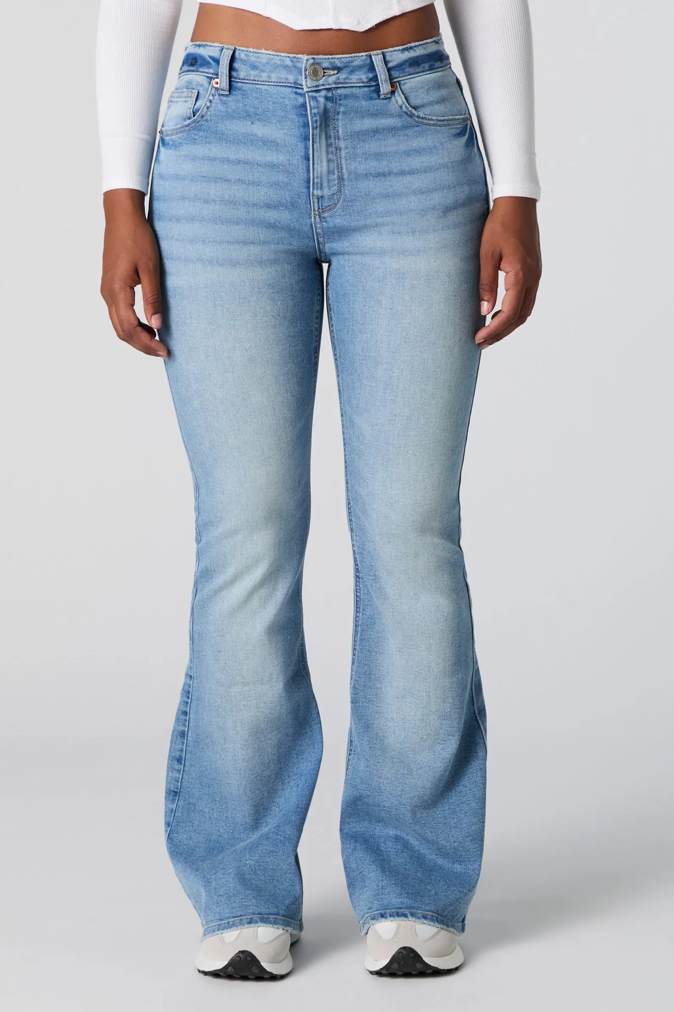 Austin Medium Wash High Rise Flare Jean sold by Urban Planet product image thumbnail 2