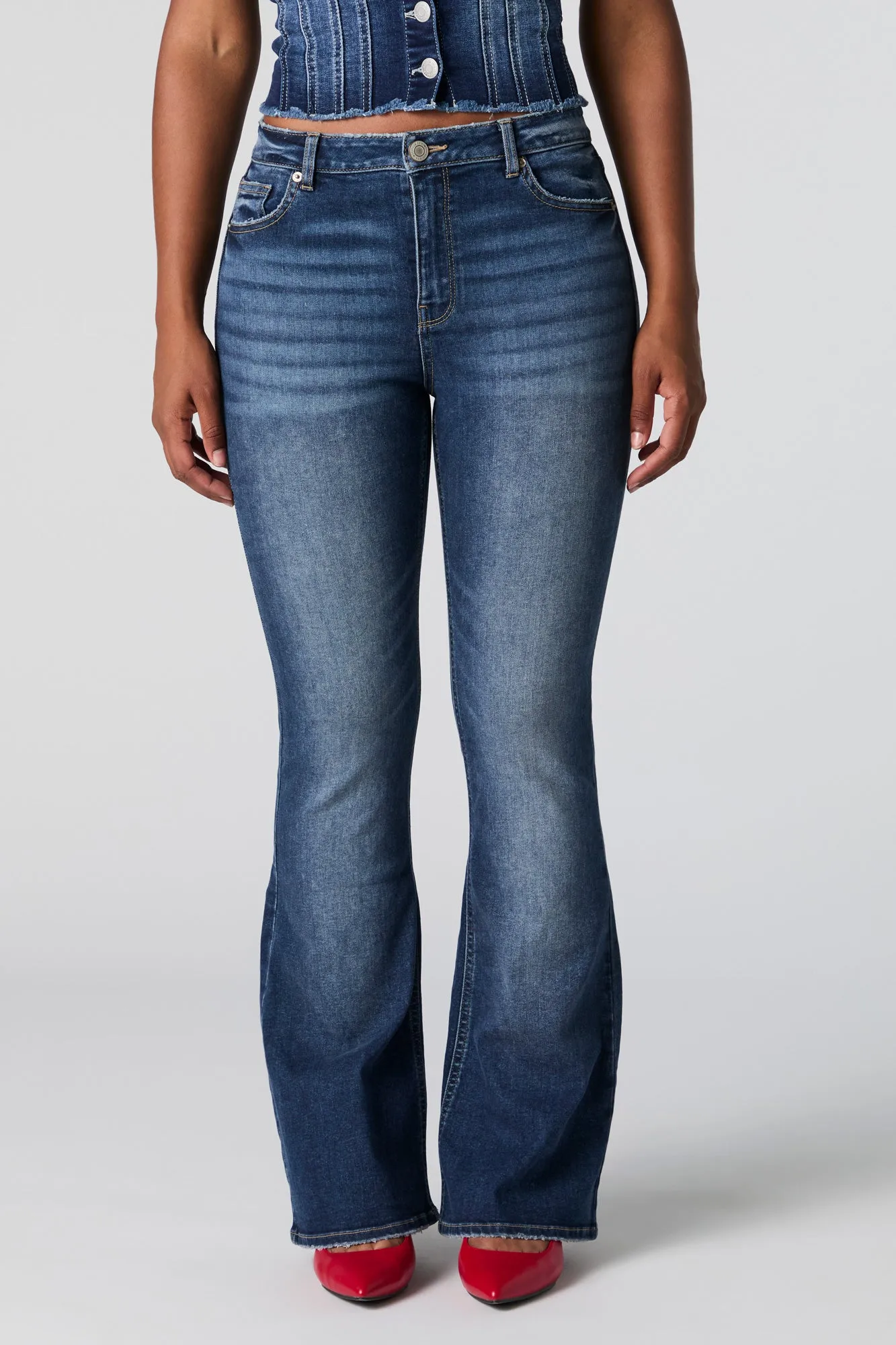Austin Dark Wash High Rise Flare Jean sold by Urban Planet product image thumbnail 2