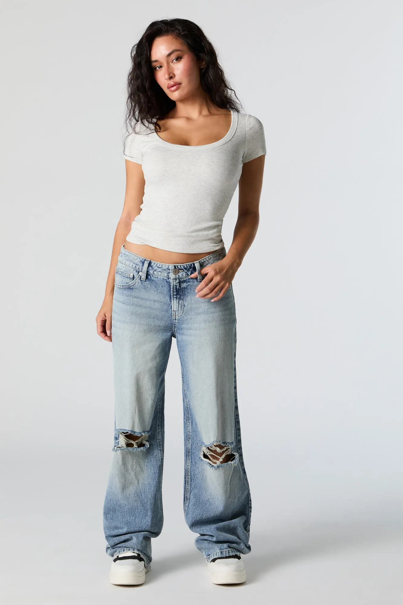 Low Rise Distressed Skater Jean sold by Urban Planet